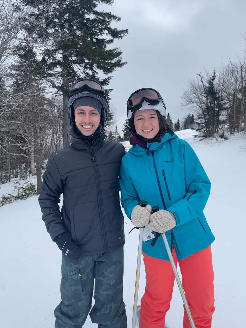 Ian and Sara on the slopes at Mount Snow.